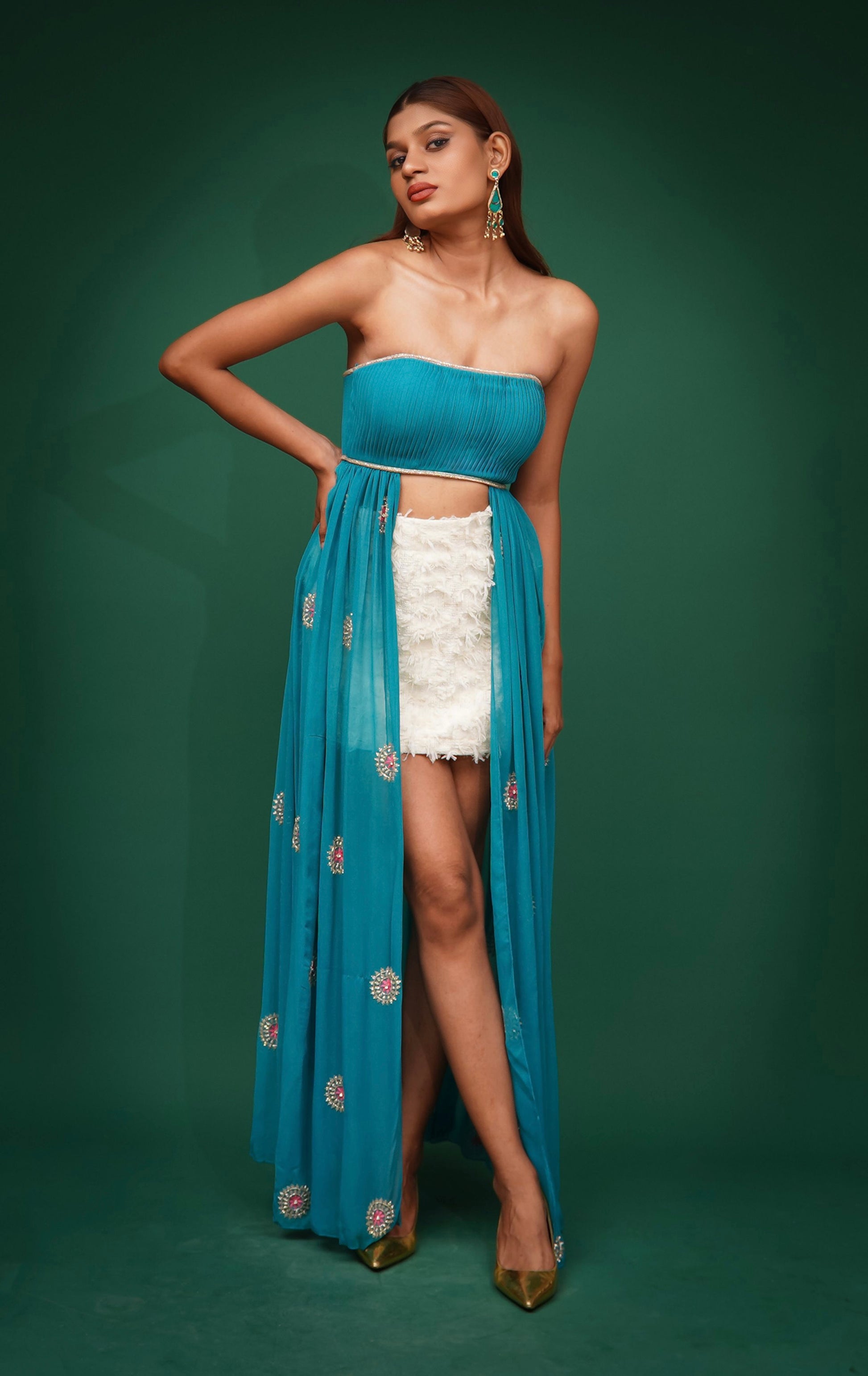 "Blue Laguna" Tube Cape Top