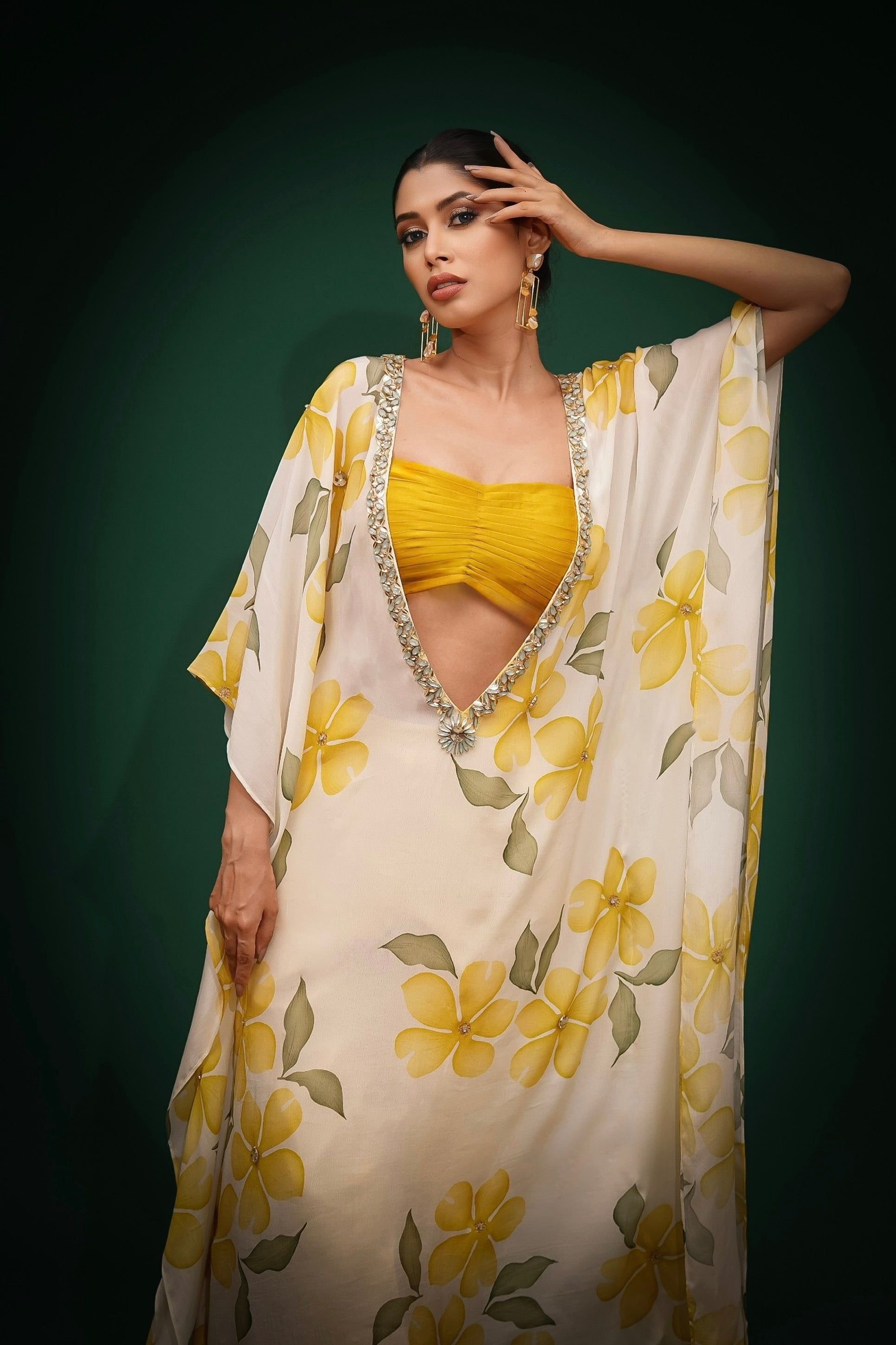 "Opium Bloom" Kaftan with Bustier
