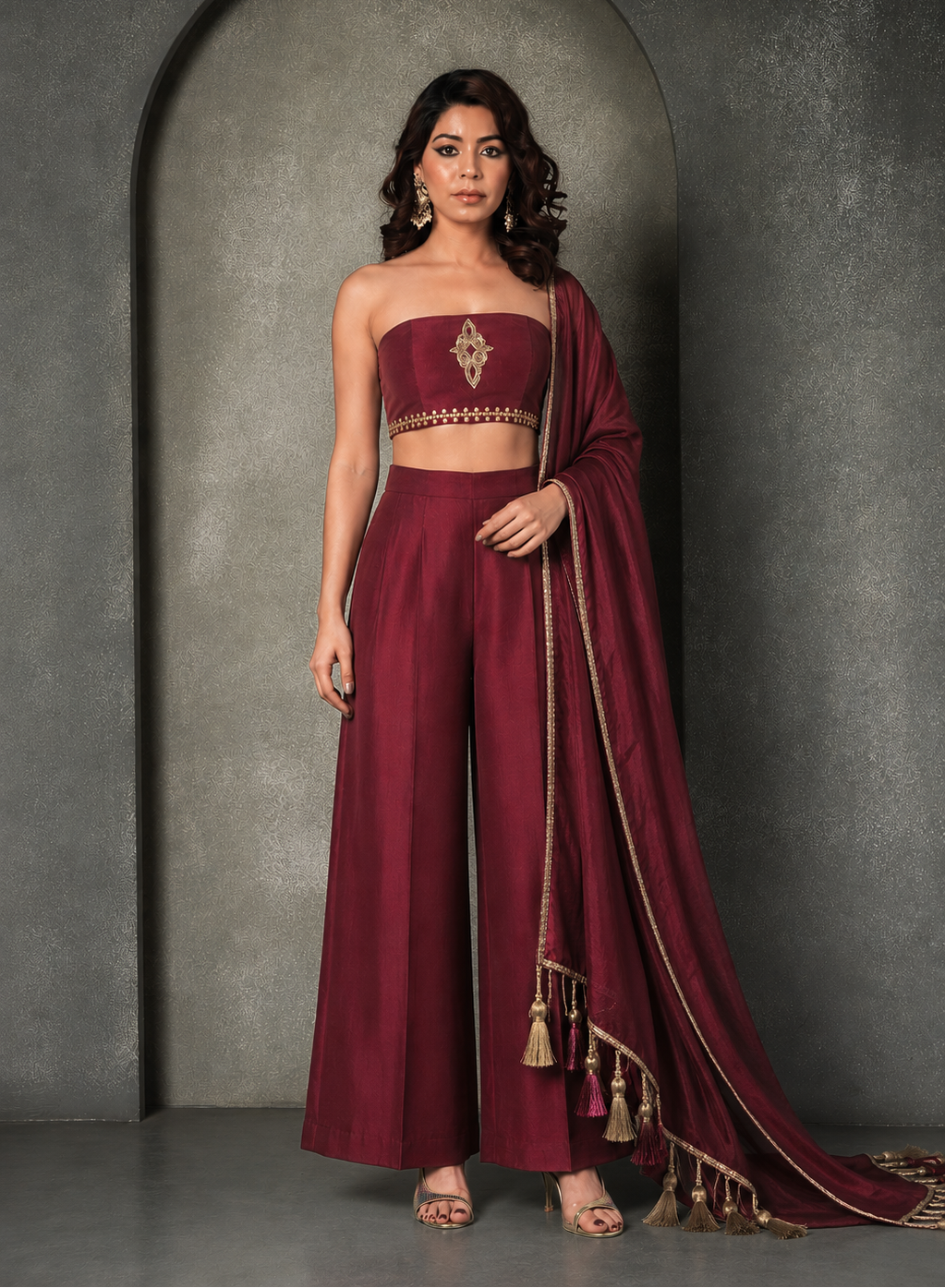 "Maroon Metallica" Co-ord Set