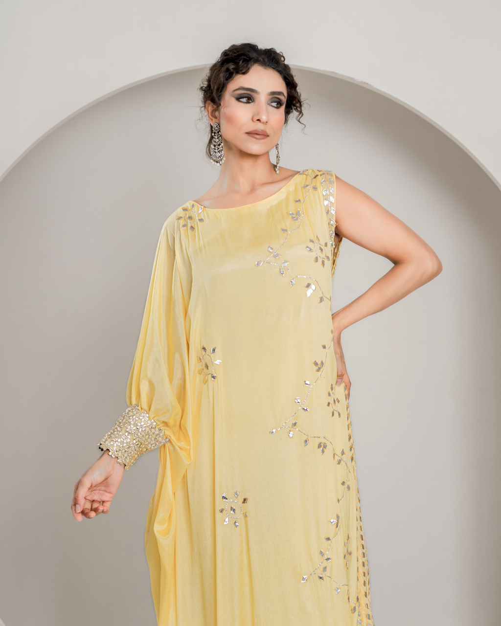 "Kesari" Asymmetrical Dress