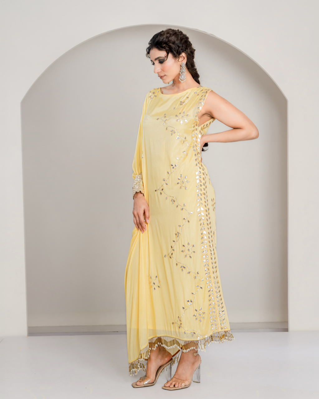 "Kesari" Asymmetrical Dress