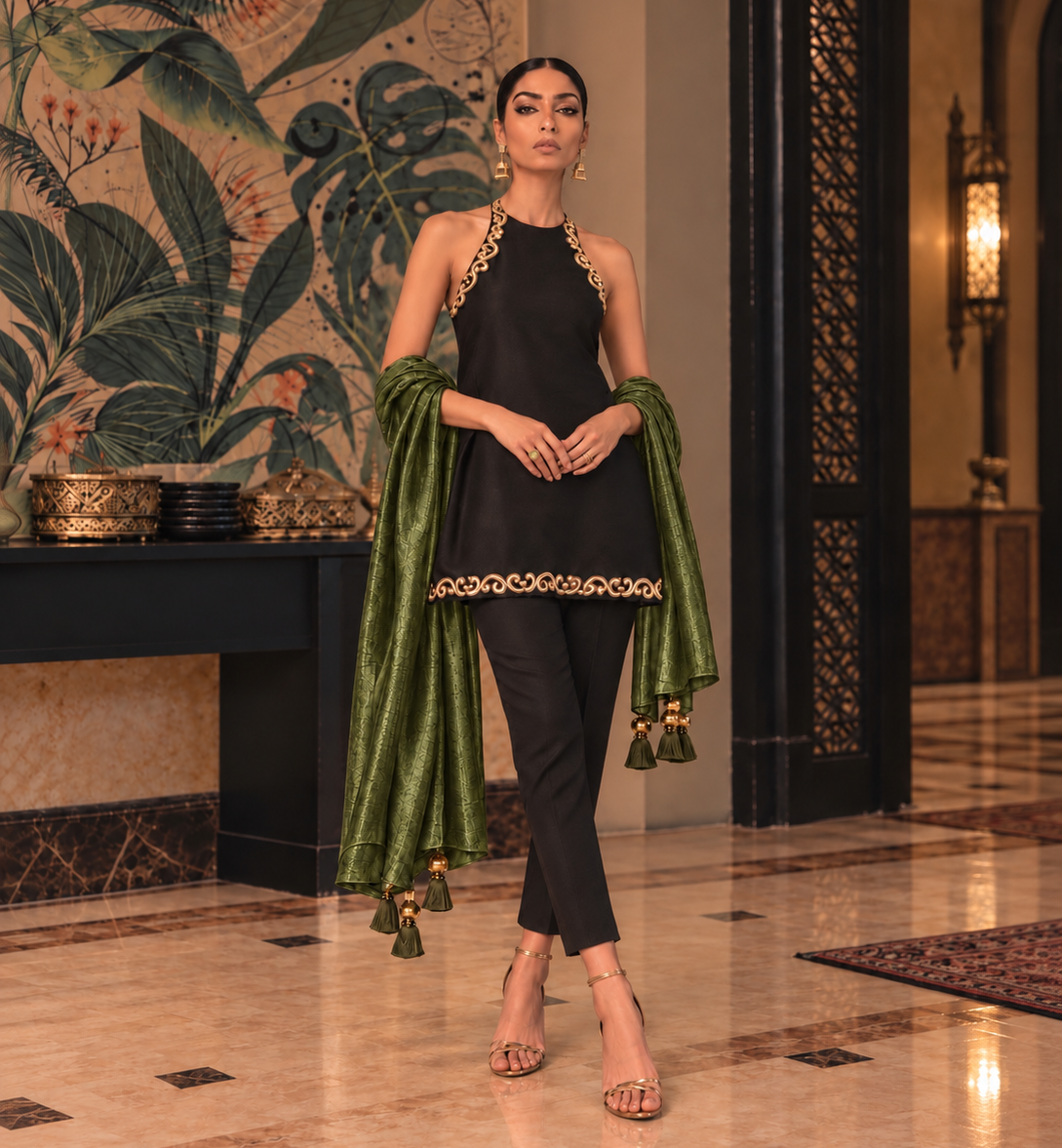 "Olive & Onyx" Kurta & Cigarette Pants