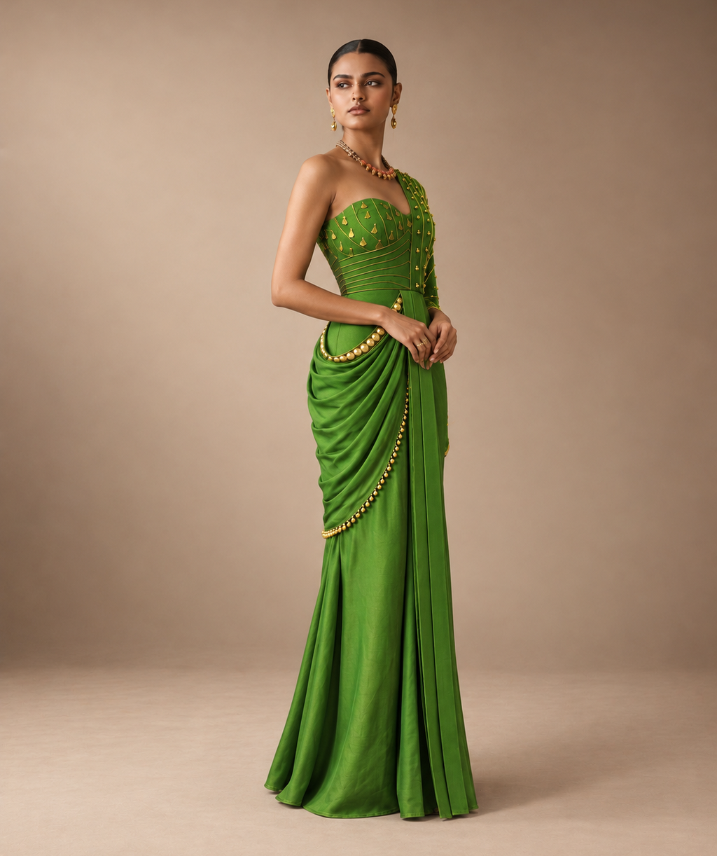 "DDLJ Mehendi Reimagined" Corset & Drape