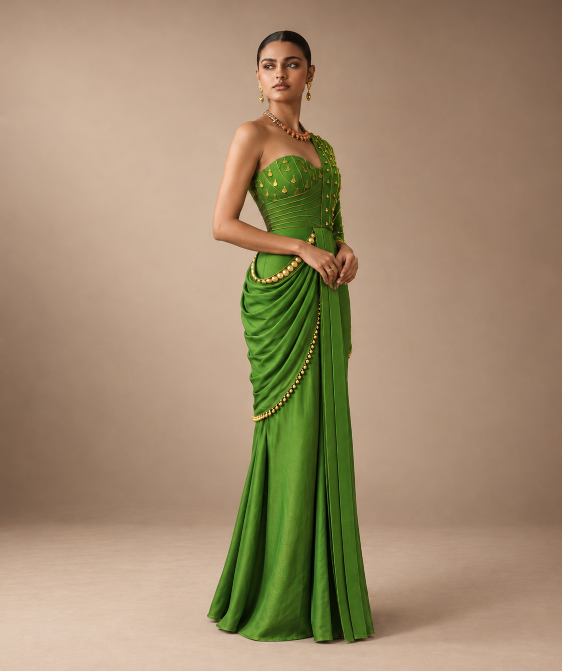 "DDLJ Mehendi Reimagined" Corset & Drape