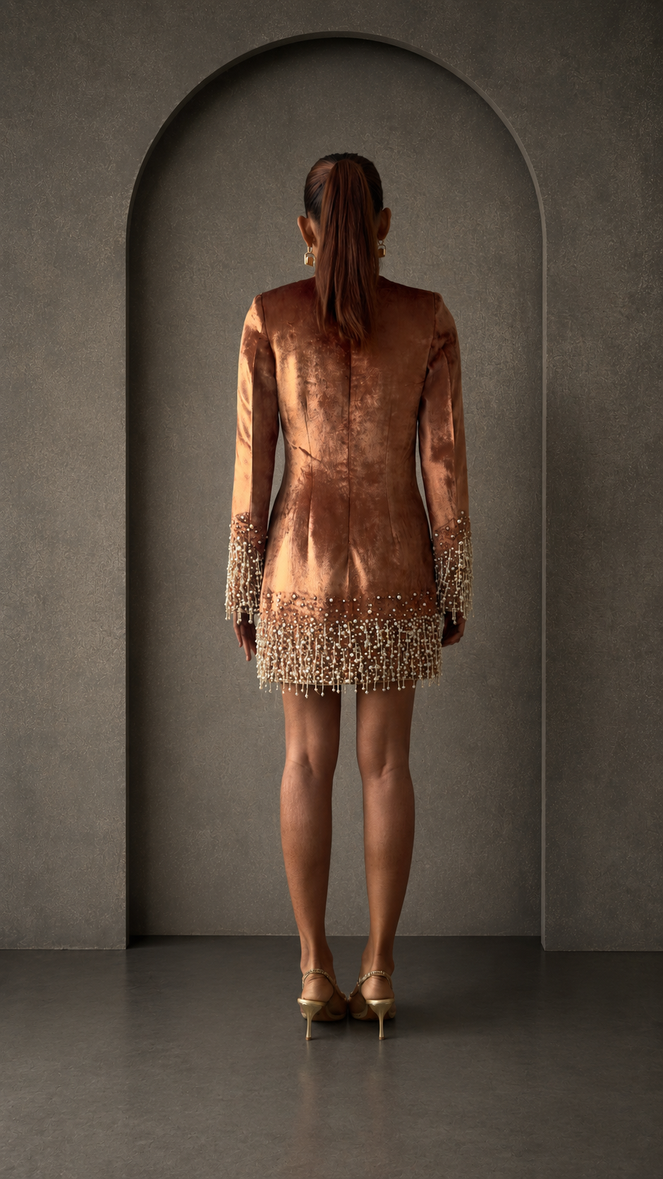 "Pearl Drop" Velvet Mini Dress
