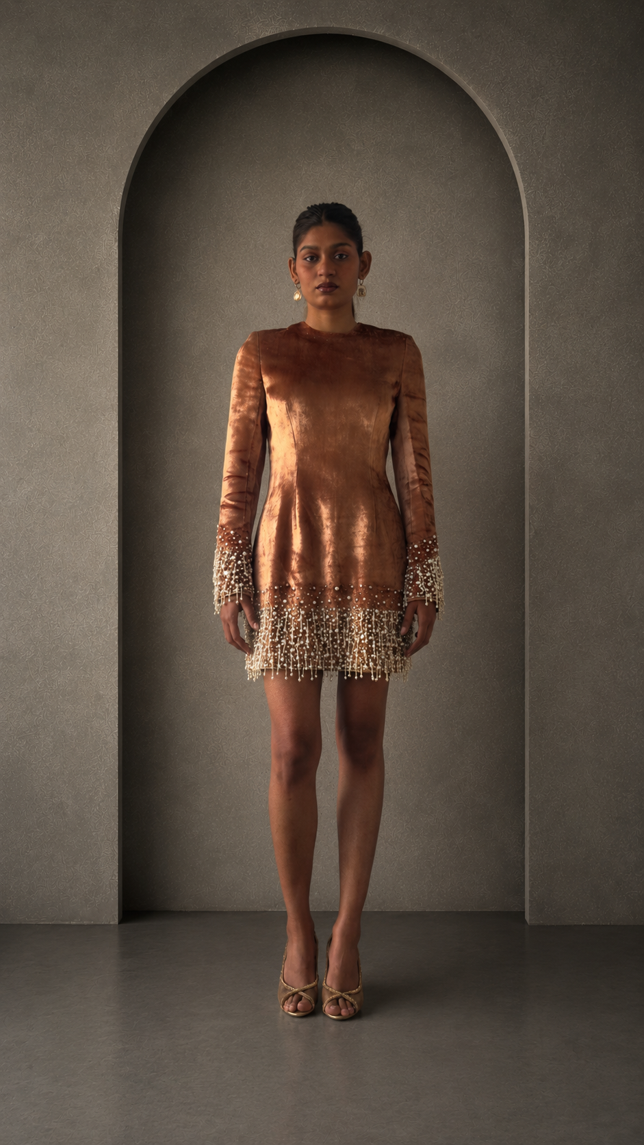 "Pearl Drop" Velvet Mini Dress