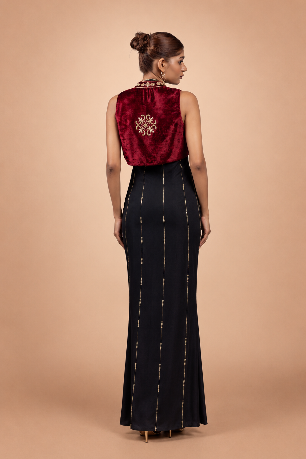 “Haute Bohemian” Bodycon Maxi Dress with Bolero Jacket