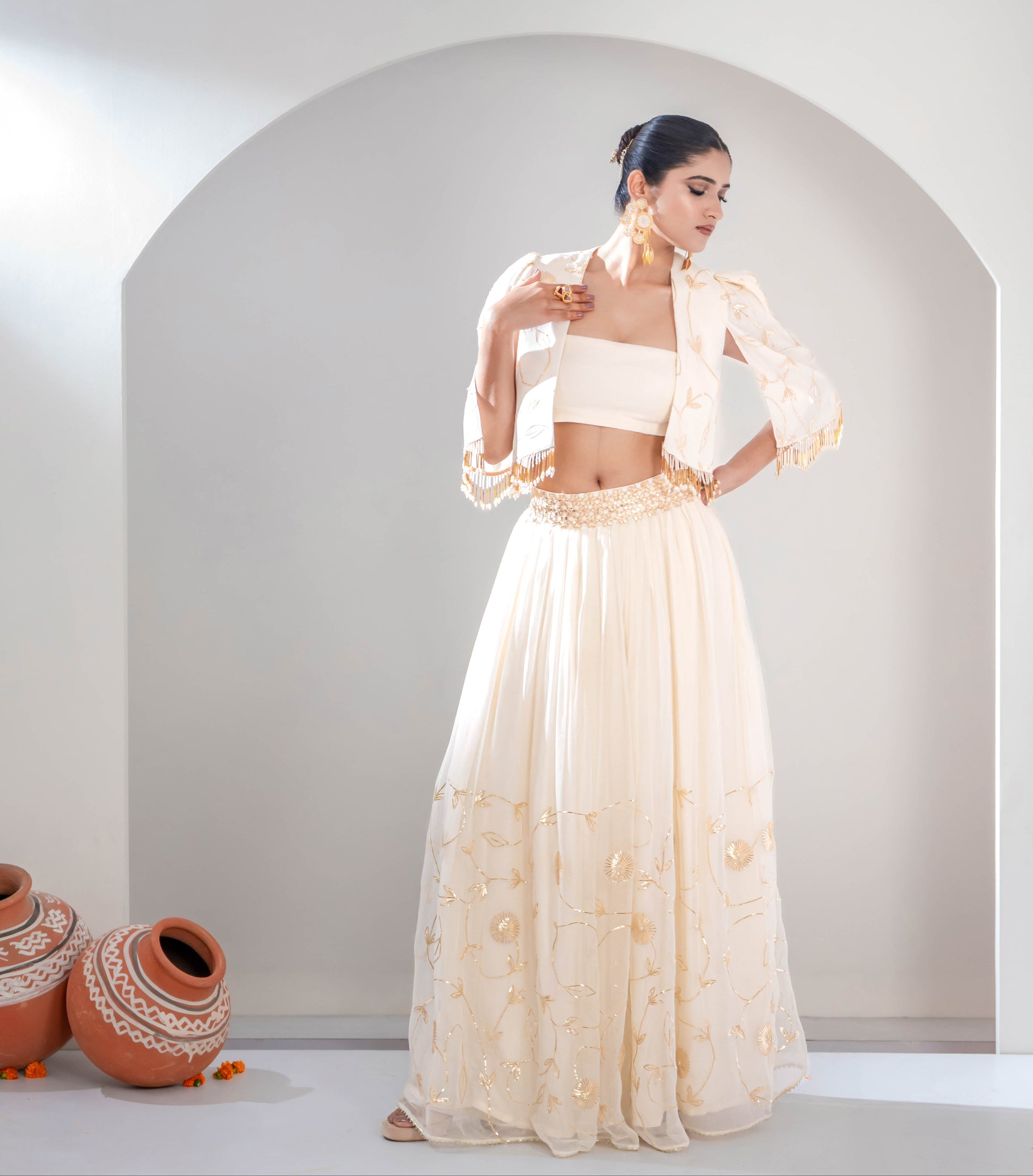 "Sunehri" Skirt & Jacket Set