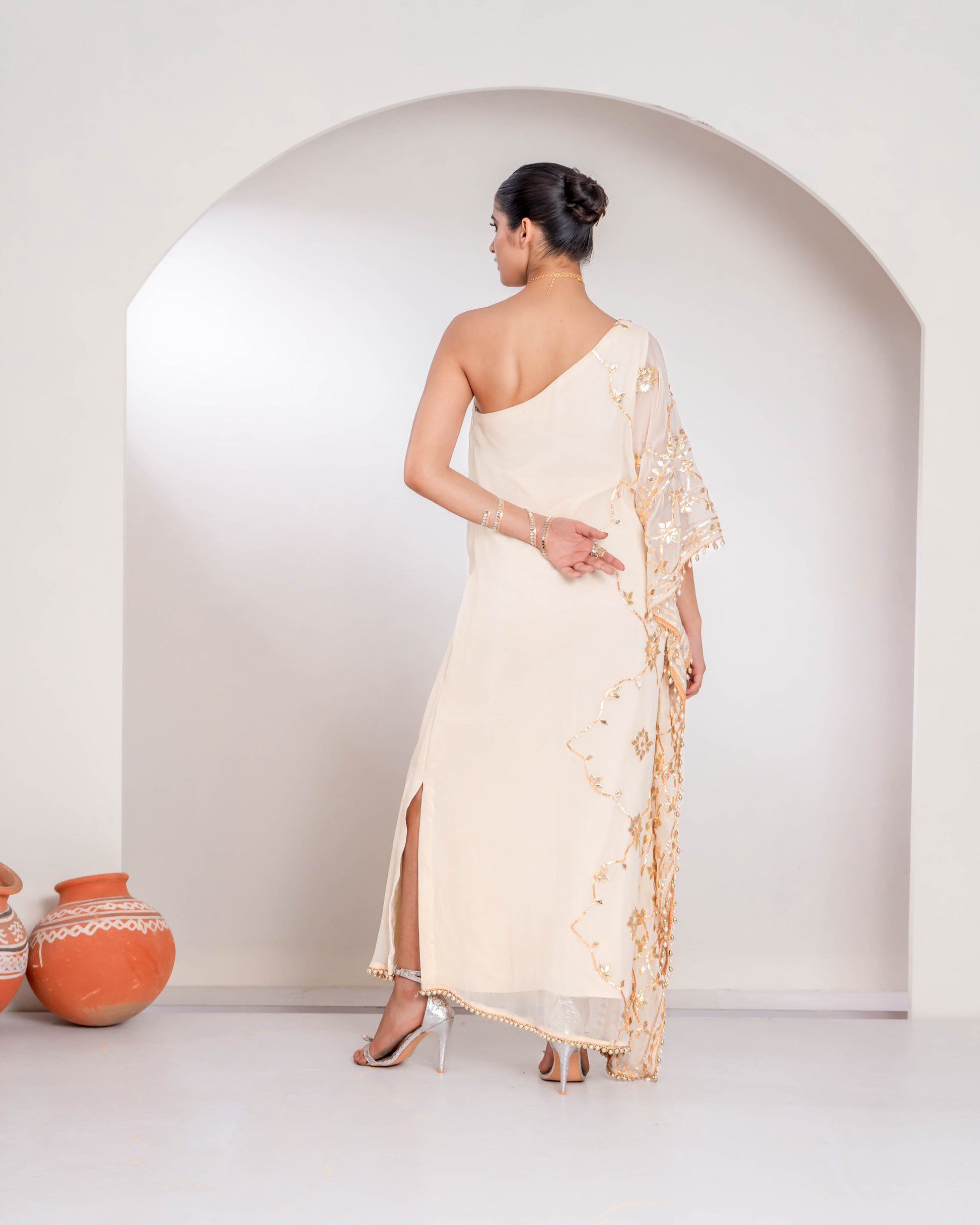 "Aafreen" One Shoulder Kaftan Style Dress