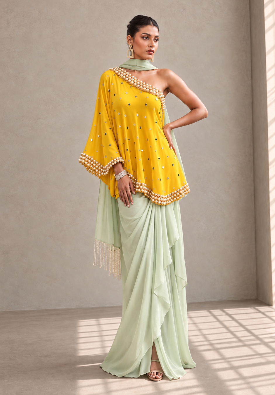 "Amber & Sage" Kaftan & Draped Skirt
