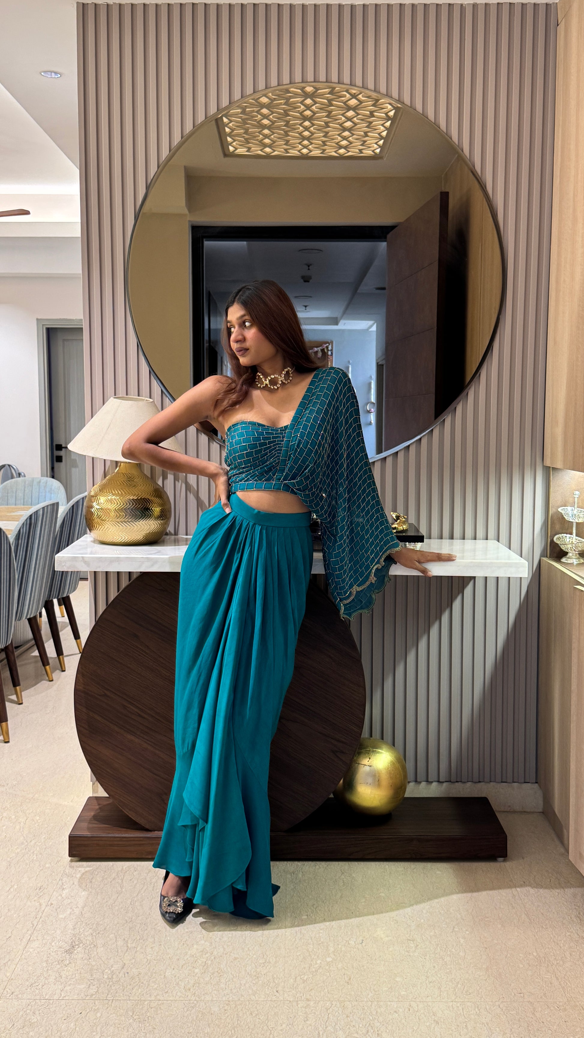Teal Symphony Drape Set