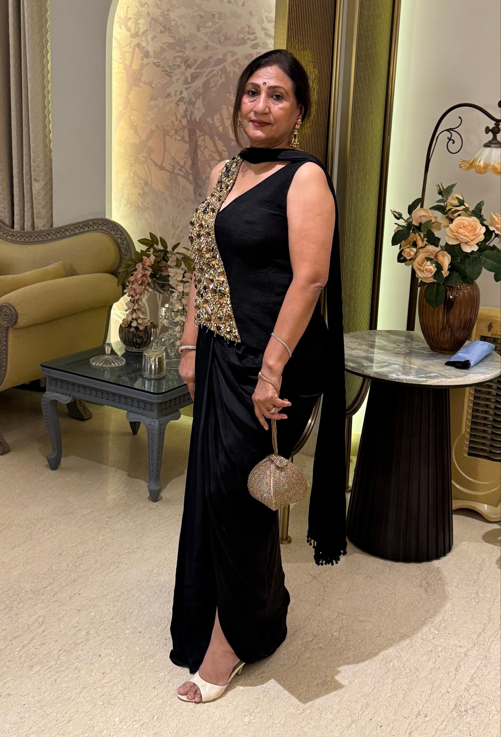 "Bewitched" Draped Saree & Corset Blouse