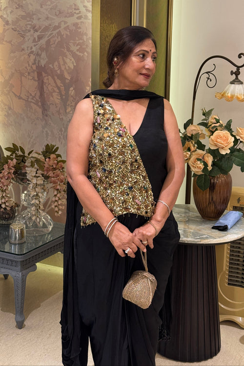 "Bewitched" Draped Saree & Corset Blouse