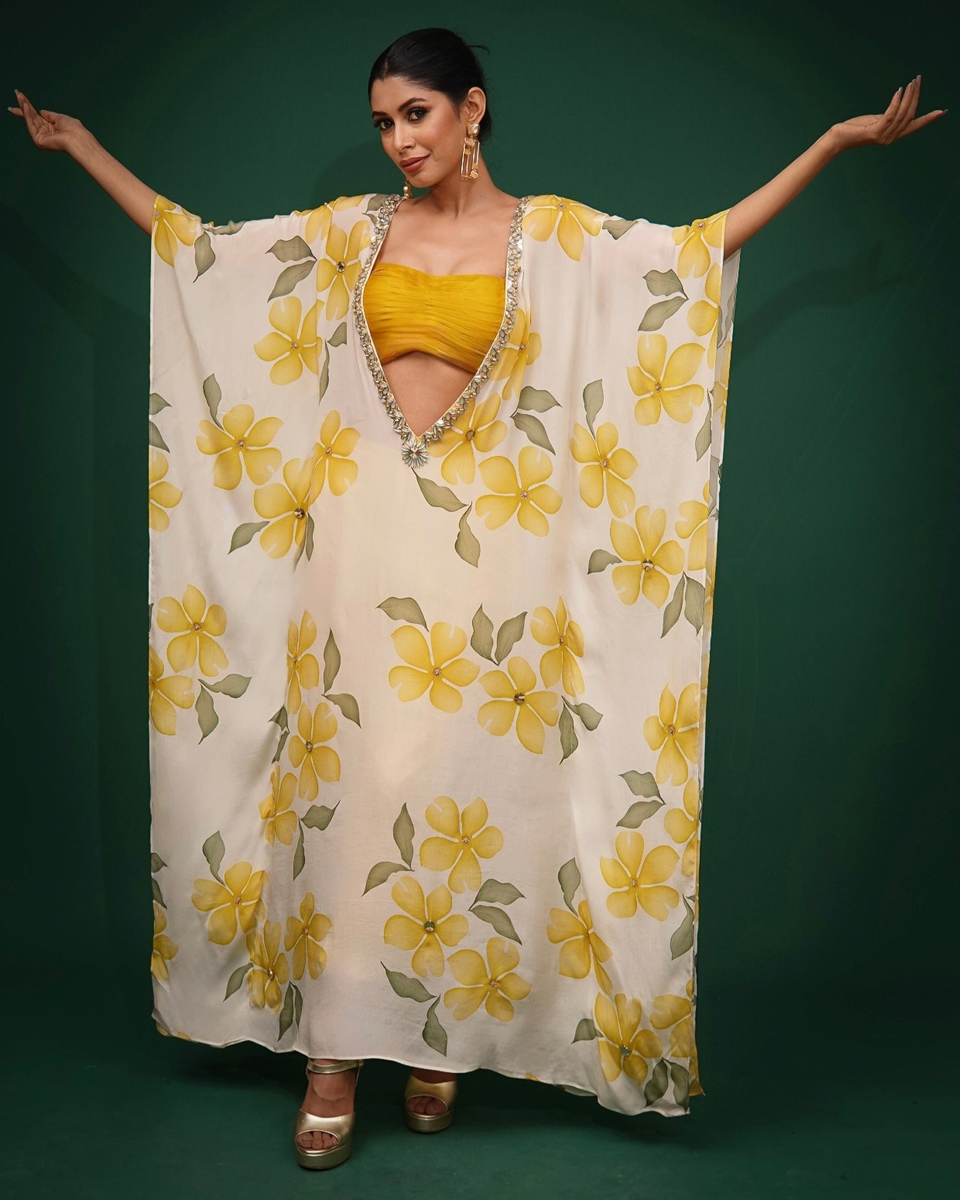 "Opium Bloom" Kaftan with Bustier