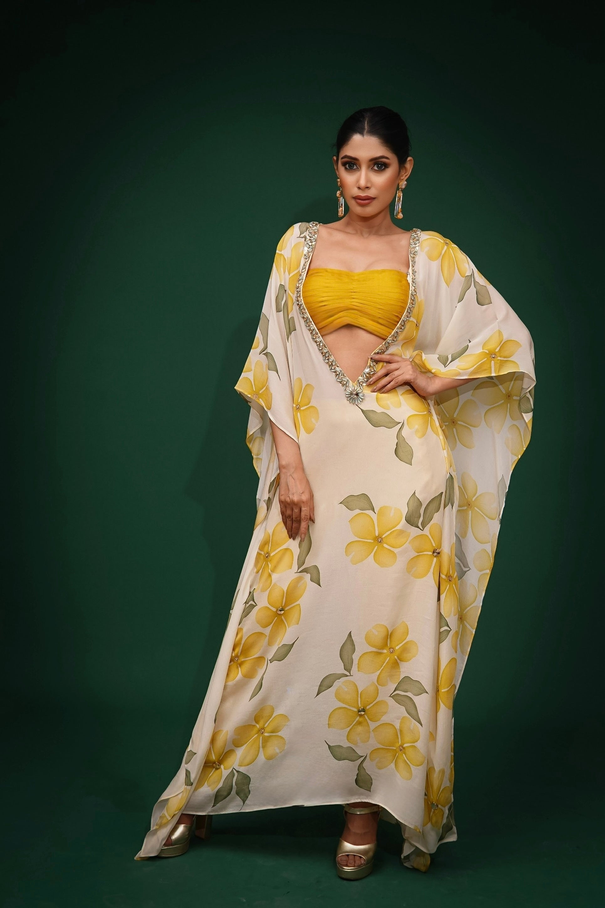 "Opium Bloom" Kaftan with Bustier