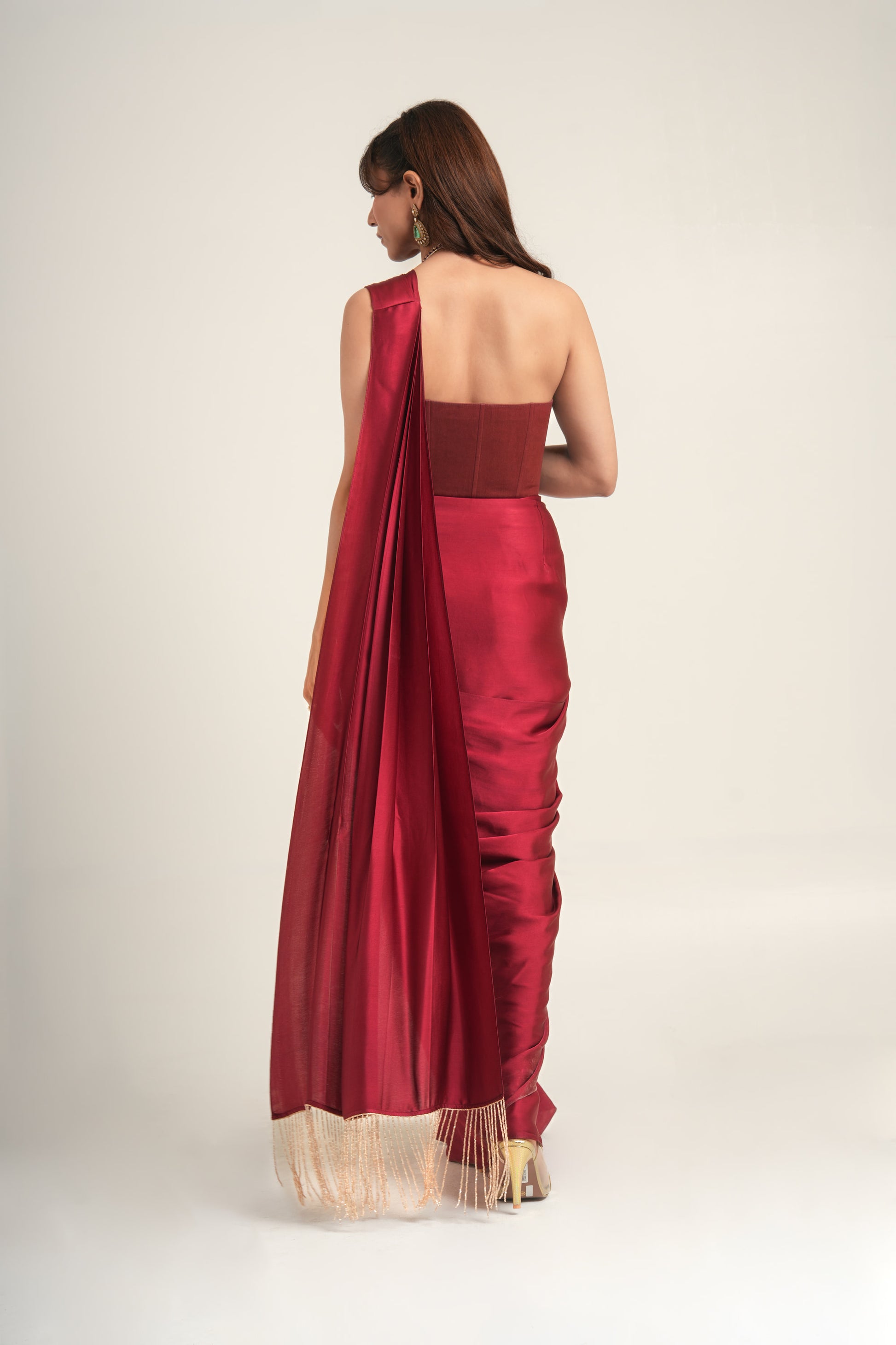 “Bejeweled Belle” Pre-Draped Saree & Corset Blouse