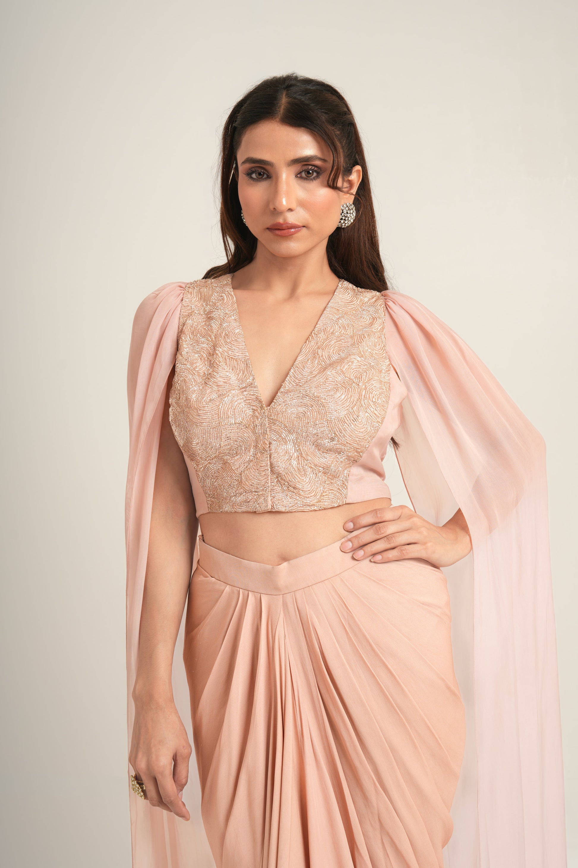 "Desert Rose" Draped Skirt & Blouse