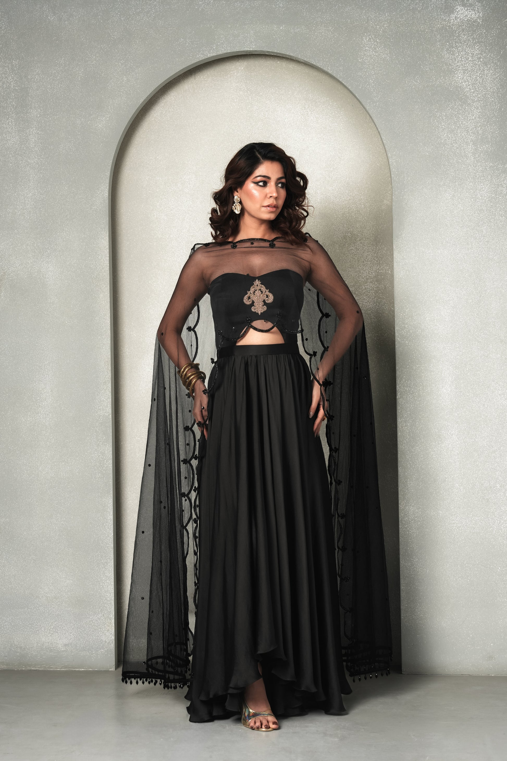 "Black Swan" Cape Tube Dress