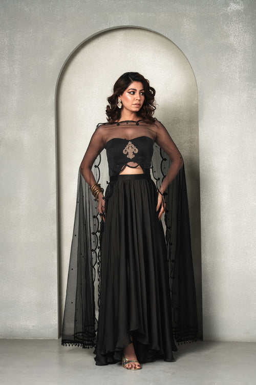 "Black Swan" Cape Tube Dress