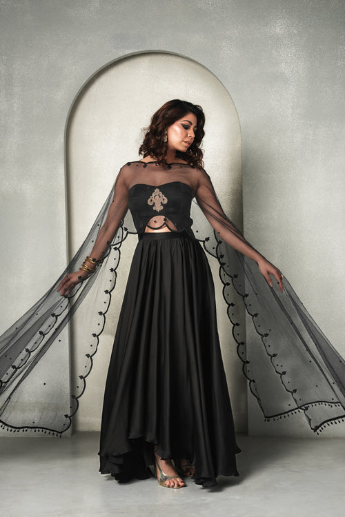 "Black Swan" Cape Tube Dress
