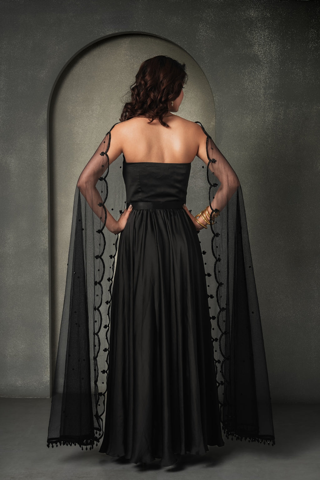 "Black Swan" Cape Tube Dress