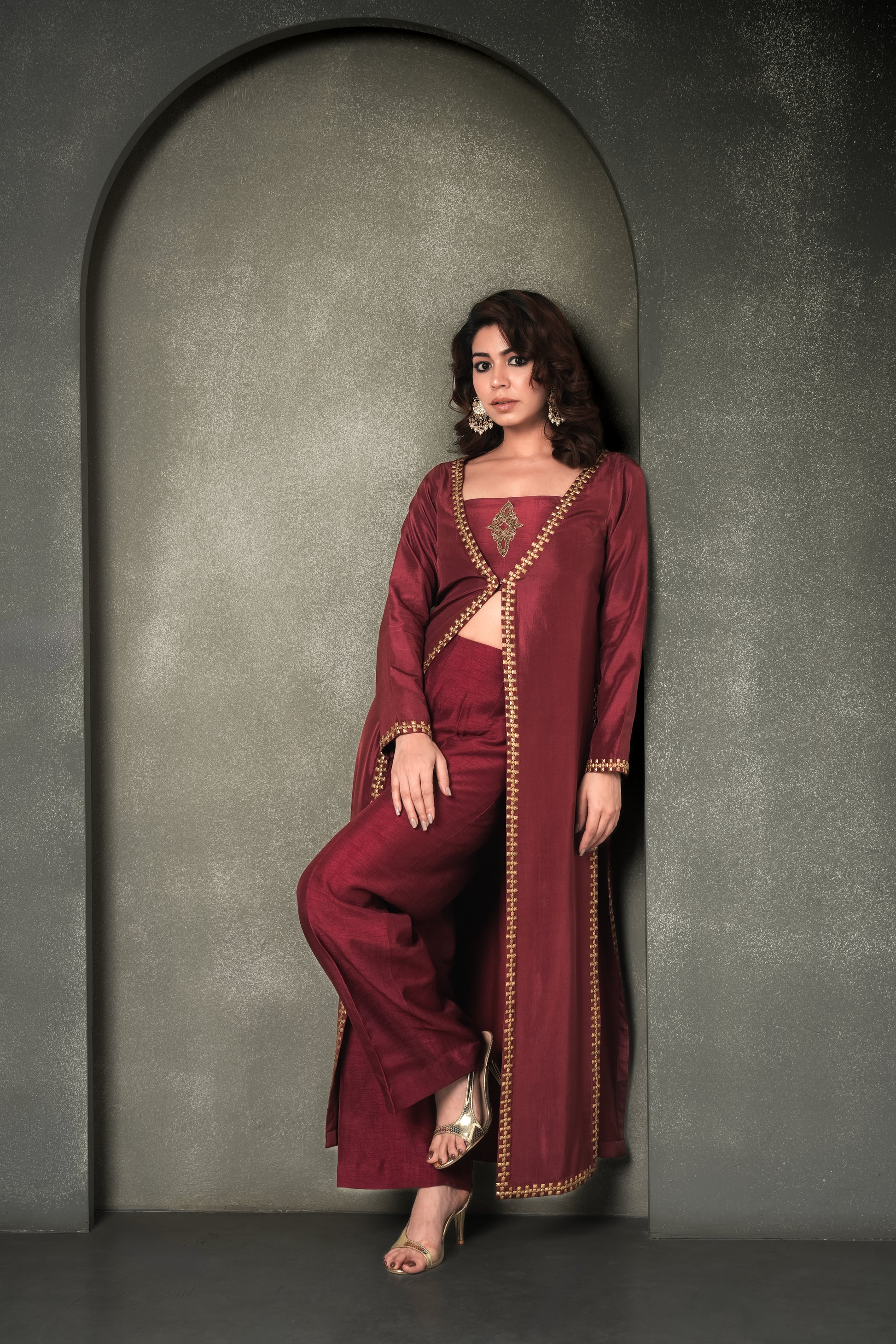 "Maroon Metallica" Co-ord Set