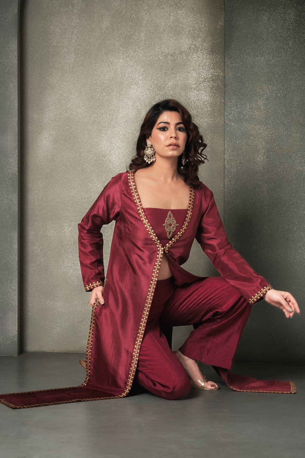 "Maroon Metallica" Co-ord Set