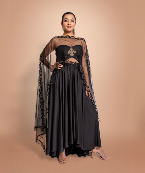 "Black Swan" Cape Tube Dress