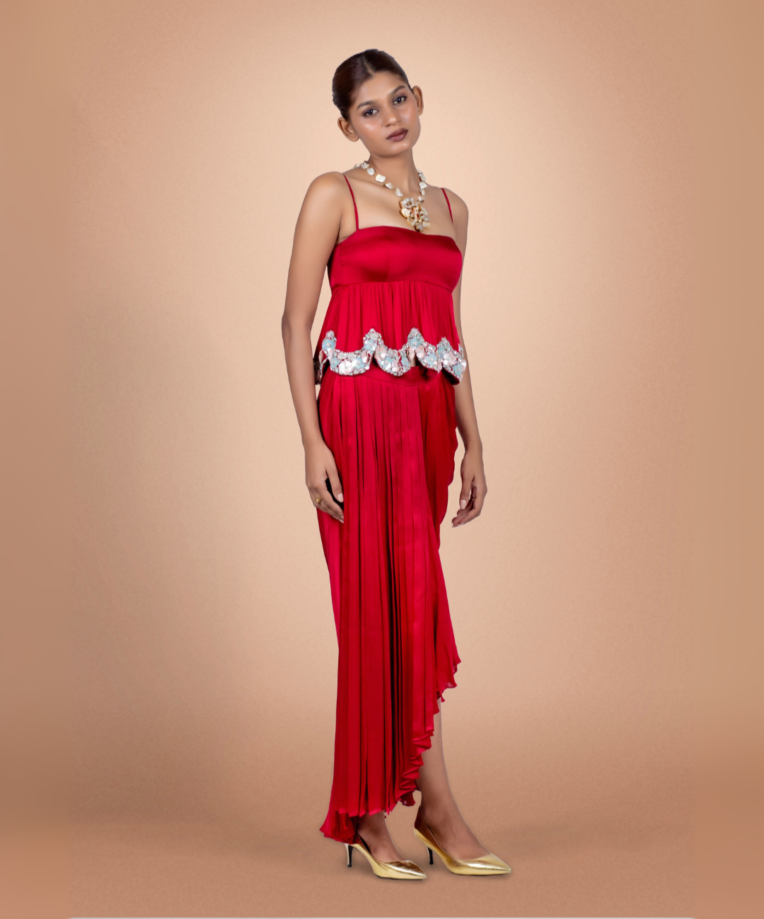 “The Grecian Goddess” Draped Skirt with Peplum Top