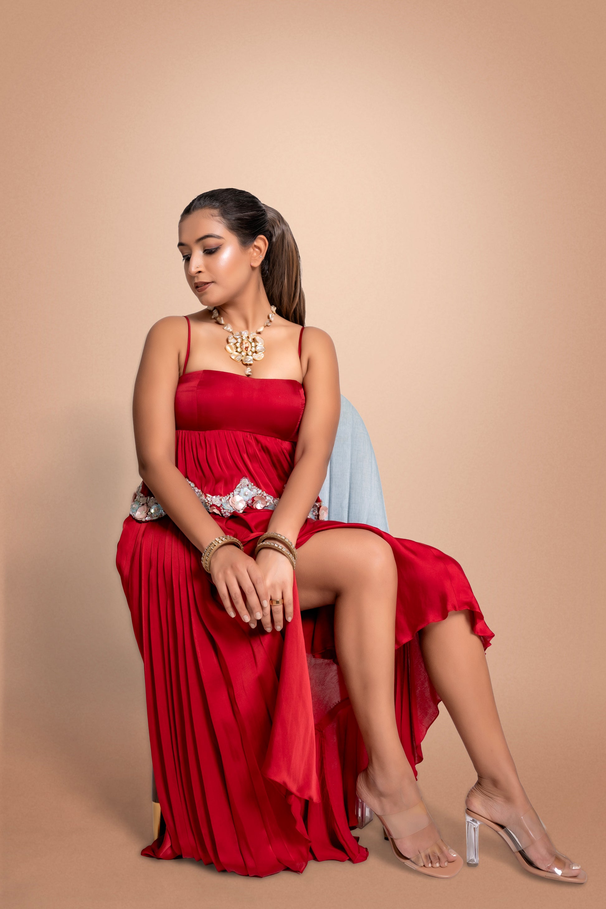 “The Grecian Goddess” Draped Skirt with Peplum Top