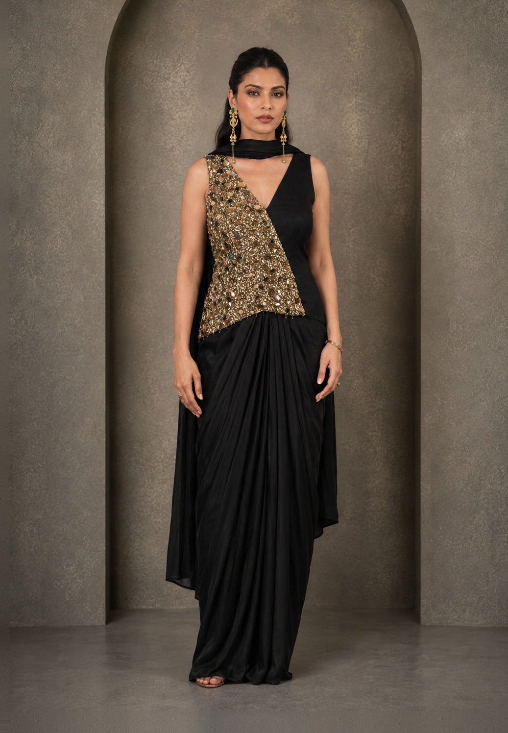 "Bewitched" Draped Saree & Corset Blouse