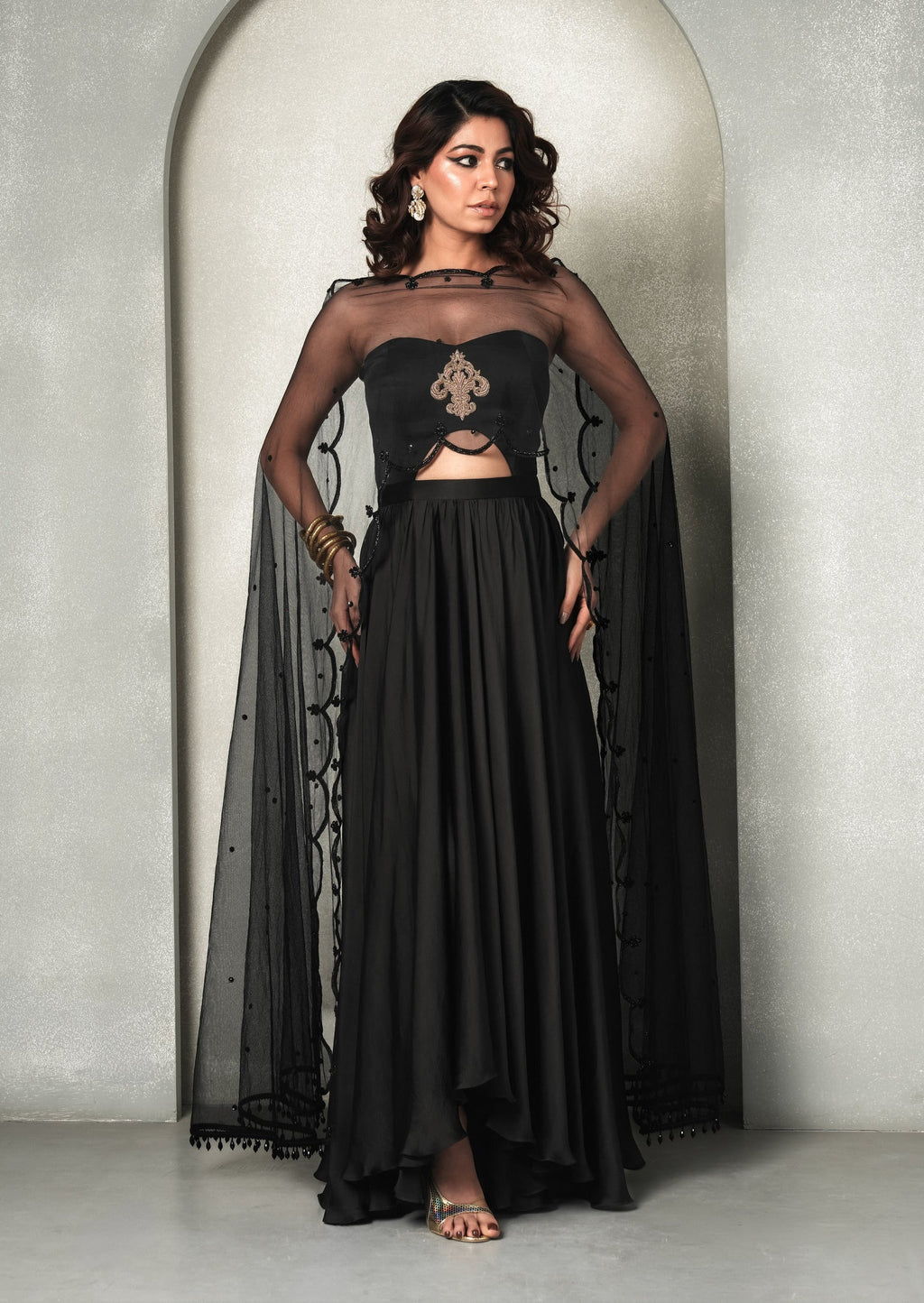 "Black Swan" Cape Tube Dress
