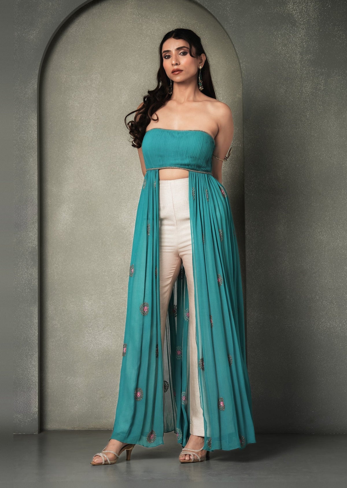 "Blue Laguna" Tube Cape & Straight Pants